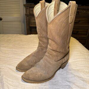 Women's Texas boots Company Suede cowboy boots size 9 D USA Made Camel 5106